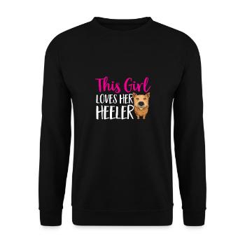 Australian Cattle Dog Red Blue Heeler - Unisex Sweatshirt - black - Front - Alina (178cm) & Michal (187cm)