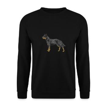 Bouvier australien Red Blue Heeler - Sweat-shirt Unisexe - noir - Devant - Alina (178cm) & Michal (187cm)