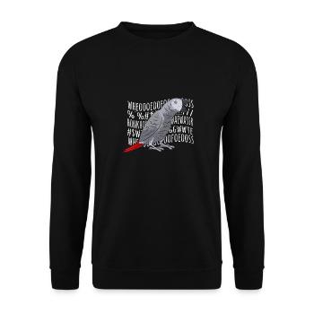 Graupapagei African Grey Parrot Papagei - Unisex Sweatshirt - black - Front - Alina (178cm) & Michal (187cm)