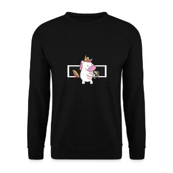 Enfants Mignon Setter Spiker Volleyball Licorne - Sweat-shirt Unisexe - noir - Devant - Alina (178cm) & Michal (187cm)