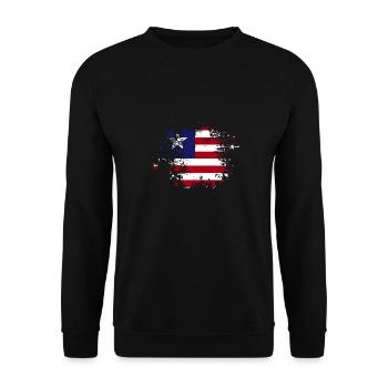 Drapeau du Libéria Libériens - Sweat-shirt Unisexe - noir - Devant - Alina (178cm) & Michal (187cm)
