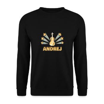 Musikinstrument Andrej - Unisex Pullover - Schwarz - Vorne - Alina (178cm) & Michal (187cm)