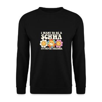 Je veux être professeur d’anglais Schwa ELA Life - Sweat-shirt Unisexe - noir - Devant - Alina (178cm) & Michal (187cm)