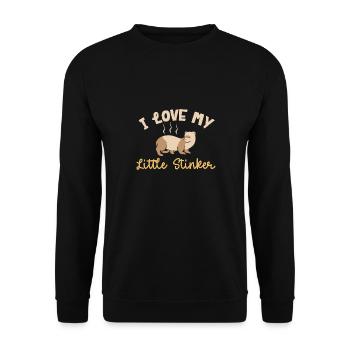 Frettchen Besitzer Frettchen - Unisex Pullover - Schwarz - Vorne - Alina (178cm) & Michal (187cm)