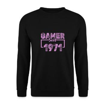 1971 - Unisex Pullover - Schwarz - Vorne - Alina (178cm) & Michal (187cm)