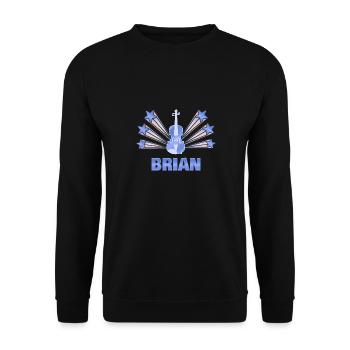 Brian als Musikinstrument - Unisex Pullover - Schwarz - Vorne - Alina (178cm) & Michal (187cm)