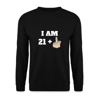 J’ai 21 ans + 1 Sarcastique Drôle 22e Anniversaire Tournant - Sweat-shirt Unisexe - noir - Devant - Alina (178cm) & Michal (187cm)
