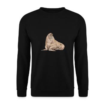 Walross - Unisex Pullover - Schwarz - Vorne - Alina (178cm) & Michal (187cm)
