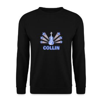Geschenk für Collin - Unisex Pullover - Schwarz - Vorne - Alina (178cm) & Michal (187cm)
