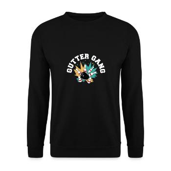 Gutter Gang Funny Bowling Team Club Coach Bowler - Unisex Sweatshirt - black - Front - Alina (178cm) & Michal (187cm)
