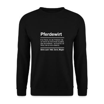 Pferdewirt - Unisex Pullover - Schwarz - Vorne - Alina (178cm) & Michal (187cm)