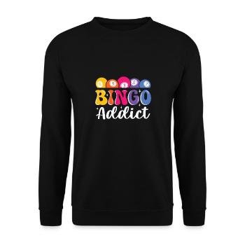Joueur de bingo interrogez-moi sur la conception du bingo chanceux - Sweat-shirt Unisexe - noir - Devant - Alina (178cm) & Michal (187cm)