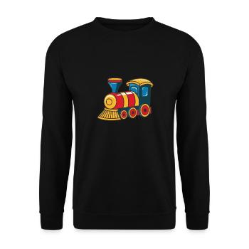 Niedliche Zug Eisenbahn Lokomotive - Unisex Pullover - Schwarz - Vorne - Alina (178cm) & Michal (187cm)
