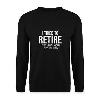 J’en ai marre de prendre ma retraite - Sweat-shirt Unisexe - noir - Devant - Alina (178cm) & Michal (187cm)