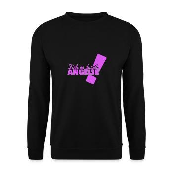 Angélie - Sweat-shirt Unisexe - noir - Devant - Alina (178cm) & Michal (187cm)