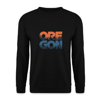 Oregon Portland Amerika Bundesstaat für Oregon - Unisex Pullover - Schwarz - Vorne - Alina (178cm) & Michal (187cm)