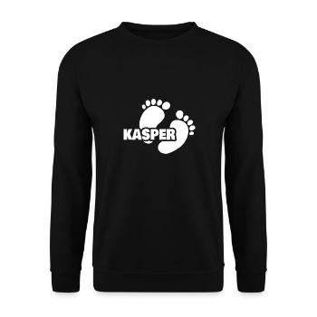 Geschenk für Kasper - Unisex Pullover - Schwarz - Vorne - Alina (178cm) & Michal (187cm)