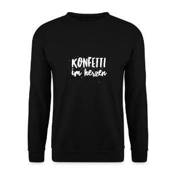 Konfetti im Herzen Fasching Karneval Konfetti - Unisex Pullover - Schwarz - Vorne - Alina (178cm) & Michal (187cm)