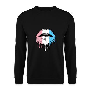 Dripping Transgender Lips Trans Pride - Sweat-shirt Unisexe - noir - Devant - Alina (178cm) & Michal (187cm)