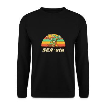 SEA-sta Beach Été Océan Tropical Seaside Trip - Sweat-shirt Unisexe - noir - Devant - Alina (178cm) & Michal (187cm)