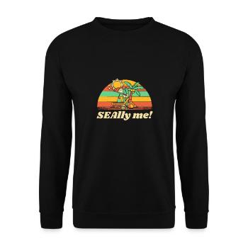 SEAlly moi! Plage Drôle Océan Humour Sarcastique - Sweat-shirt Unisexe - noir - Devant - Alina (178cm) & Michal (187cm)