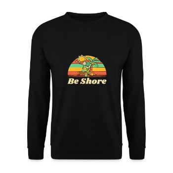 Be Shore Summer Trip Tropical Travel Beach Drôle - Sweat-shirt Unisexe - noir - Devant - Alina (178cm) & Michal (187cm)