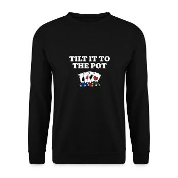 Inclinez-le vers le joueur de poker Pot Poker Casino - Sweat-shirt Unisexe - noir - Devant - Alina (178cm) & Michal (187cm)
