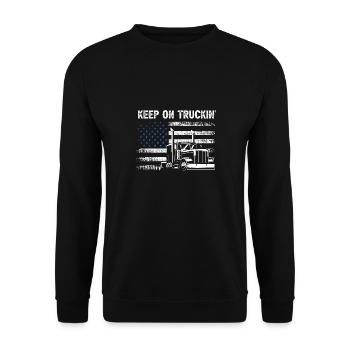 Keep On Truckin Awesome Patriotic Vintage Tea - Unisex Sweatshirt - black - Front - Alina (178cm) & Michal (187cm)