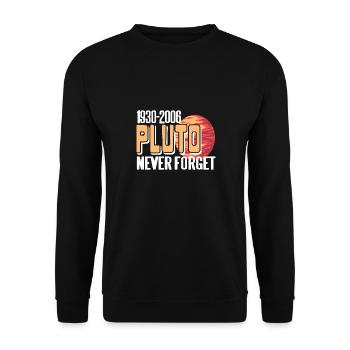 1930 - 2006 PLUTO Never Forget Retro Funny Planet - Unisex Sweatshirt - black - Front - Alina (178cm) & Michal (187cm)
