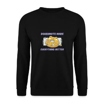 Les beignets rendent tout meilleur beignets drôles - Sweat-shirt Unisexe - noir - Devant - Alina (178cm) & Michal (187cm)