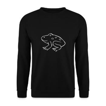 Frog Drawing Artsy Silhouette Nature Animal - Unisex Sweatshirt - black - Front - Alina (178cm) & Michal (187cm)