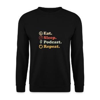 Podcaster Podcast - Unisex Sweatshirt - black - Front - Alina (178cm) & Michal (187cm)