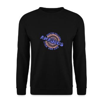 Mitarbeiter Amadeus - Unisex Pullover - Schwarz - Vorne - Alina (178cm) & Michal (187cm)