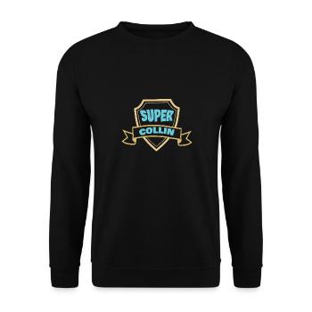 Wappen Collin - Unisex Pullover - Schwarz - Vorne - Alina (178cm) & Michal (187cm)