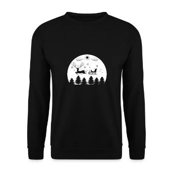 Weihnachtsmann Lebkuchen Rentier Winter - Unisex Pullover - Schwarz - Vorne - Alina (178cm) & Michal (187cm)