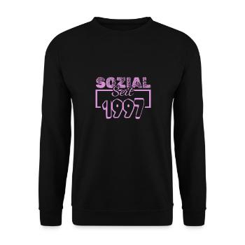 Sozial 1997 - Unisex Pullover - Schwarz - Vorne - Alina (178cm) & Michal (187cm)
