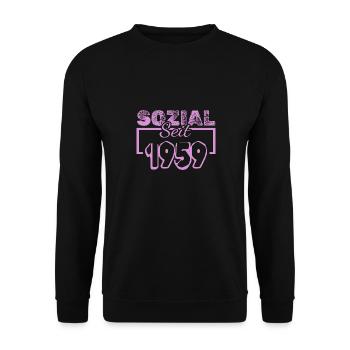 seit 1959 - Unisex Pullover - Schwarz - Vorne - Alina (178cm) & Michal (187cm)