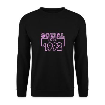 1992 - Unisex Pullover - Schwarz - Vorne - Alina (178cm) & Michal (187cm)