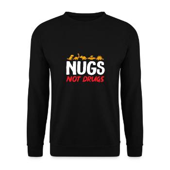 Dino Nuggets Dinosaurier Chicken Nuggets - Unisex Pullover - Schwarz - Vorne - Alina (178cm) & Michal (187cm)