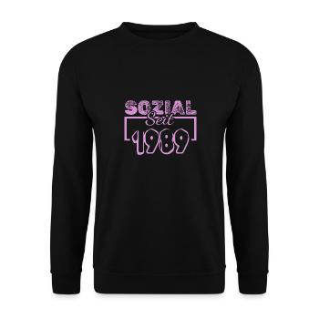 Travailleur social 1989 - Sweat-shirt Unisexe - noir - Devant - Alina (178cm) & Michal (187cm)