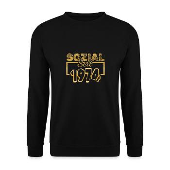 1974 - Unisex Pullover - Schwarz - Vorne - Alina (178cm) & Michal (187cm)