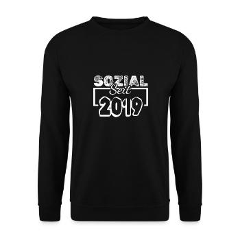 seit 2019 - Unisex Pullover - Schwarz - Vorne - Alina (178cm) & Michal (187cm)