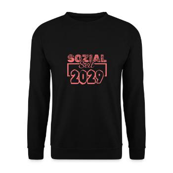 2029 - Unisex Pullover - Schwarz - Vorne - Alina (178cm) & Michal (187cm)