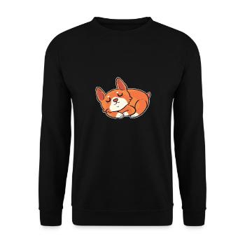 Corgi - Sweat-shirt Unisexe - noir - Devant - Alina (178cm) & Michal (187cm)