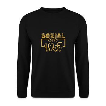 1957 - Unisex Pullover - Schwarz - Vorne - Alina (178cm) & Michal (187cm)