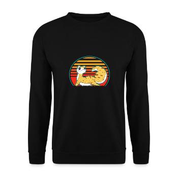 Leopard Gecko - Unisex Pullover - Schwarz - Vorne - Alina (178cm) & Michal (187cm)