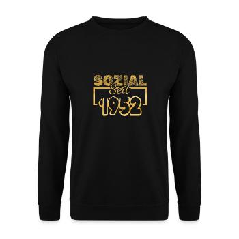 Sozial 1952 - Unisex Pullover - Schwarz - Vorne - Alina (178cm) & Michal (187cm)