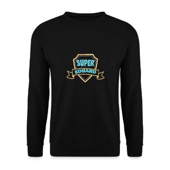 Geschenk für Eduard - Unisex Pullover - Schwarz - Vorne - Alina (178cm) & Michal (187cm)