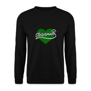Steirermadl Österreich Steiermark - Unisex Pullover - Schwarz - Vorne - Alina (178cm) & Michal (187cm)
