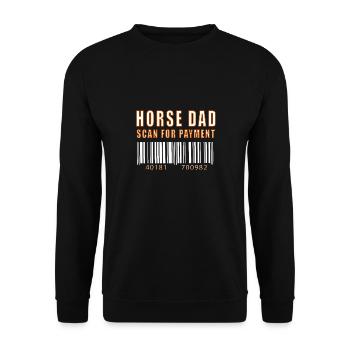 Horse Dad Scan For Payment Father Day Rodeo Tee - Unisex Sweatshirt - black - Front - Alina (178cm) & Michal (187cm)